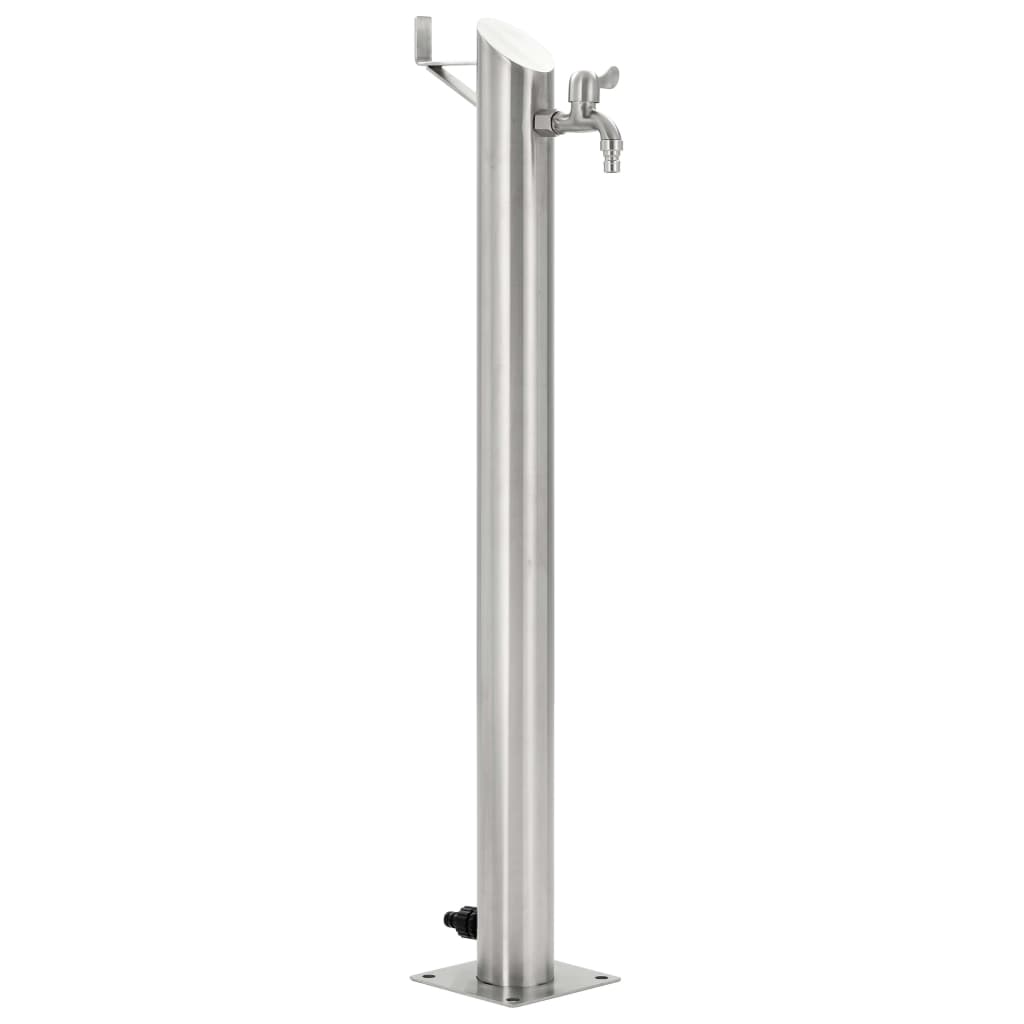 vidaXL Záhradný stĺpik na vodu, nehrdzavejúca oceľ, okrúhly 95 cm