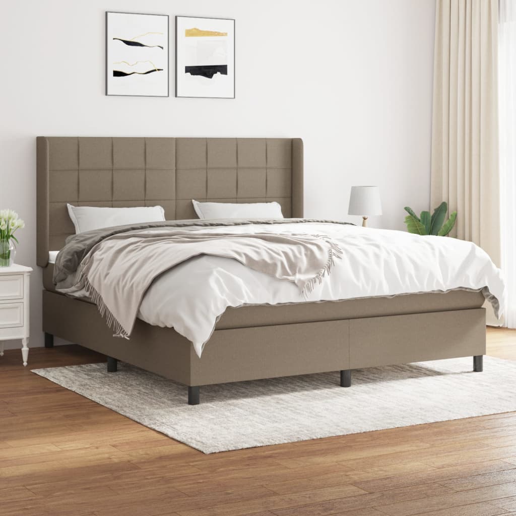 vidaXL Posteľný rám boxspring s matracom sivohned 160x200 cm látka