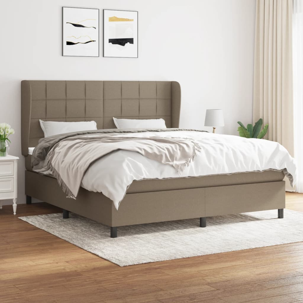 vidaXL Posteľný rám boxspring s matracom sivohned 160x200 cm látka