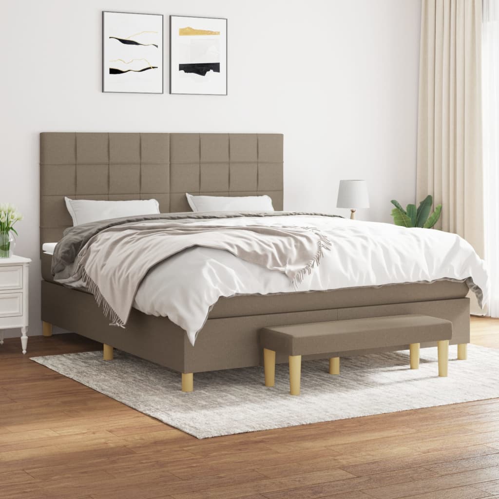 vidaXL Posteľný rám boxspring s matracom sivohned 160x200 cm látka