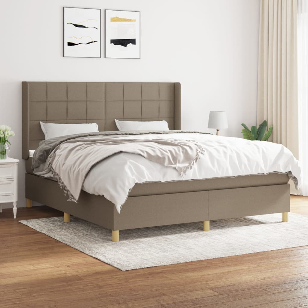 vidaXL Posteľný rám boxspring s matracom sivohned 160x200 cm látka