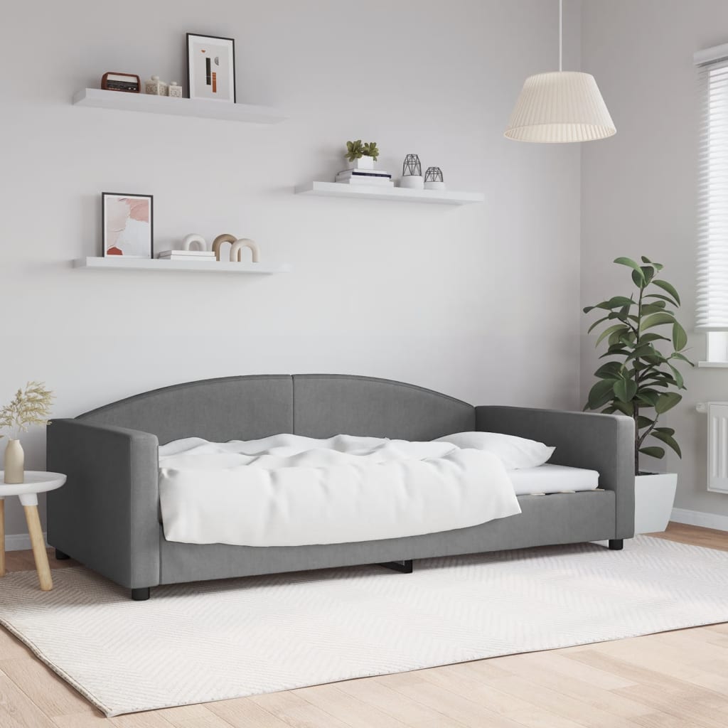 vidaXL Posteľný rám tmavosivý 100x200 cm látka