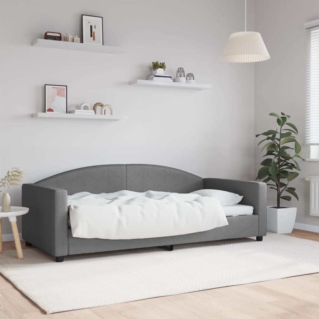 vidaXL Denná posteľ tmavosivá 90x190 cm látka