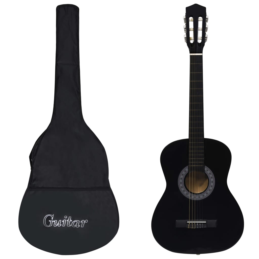 vidaXL Klasická gitara pre začiatočníkov s taškou čierna 3/4 36