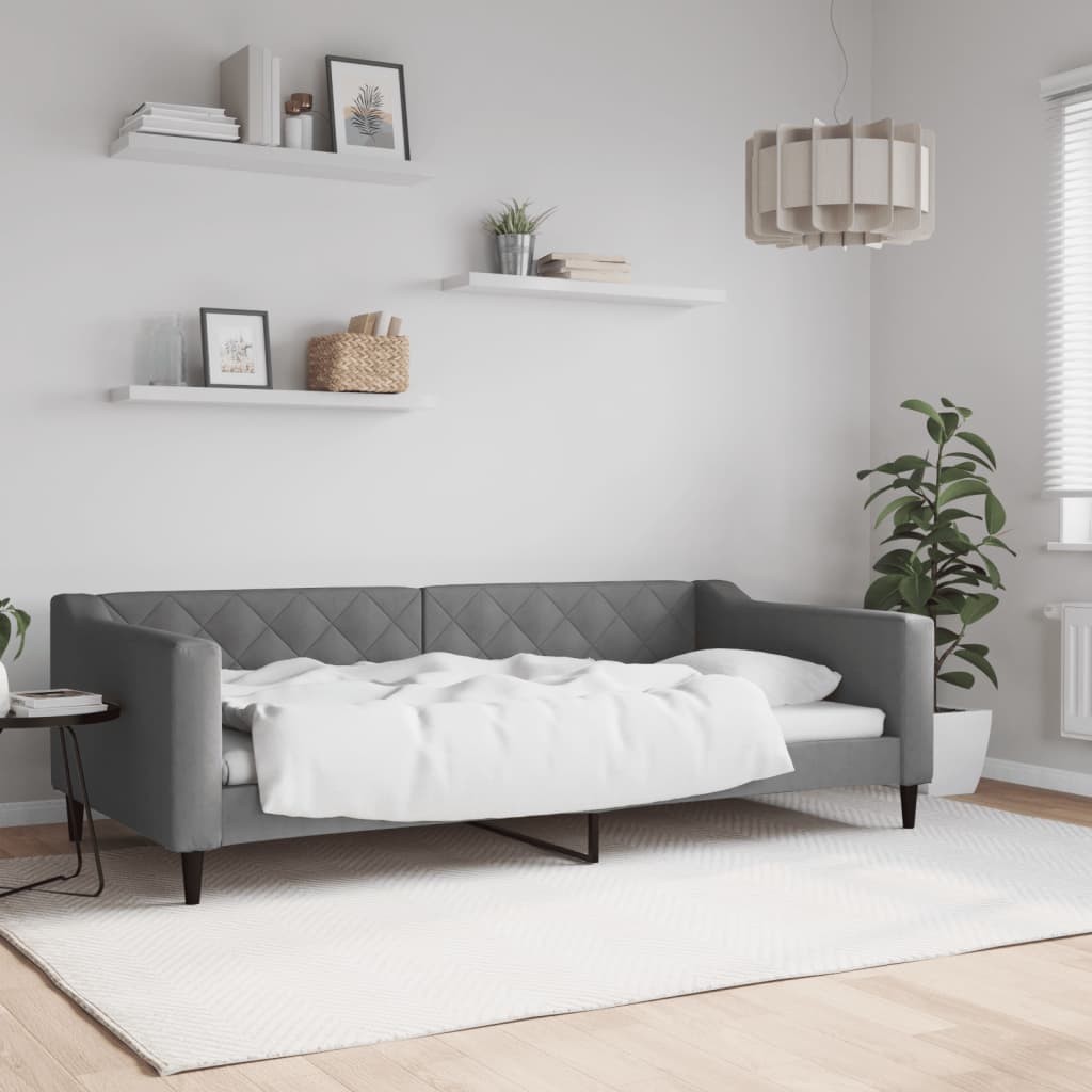 vidaXL Posteľný rám tmavosivý 100x200 cm látka
