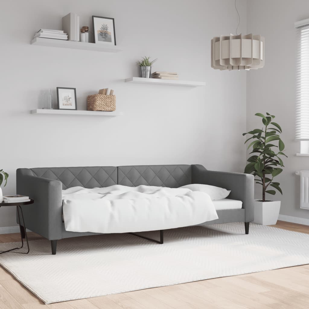 vidaXL Denná posteľ tmavosivá 90x190 cm látka