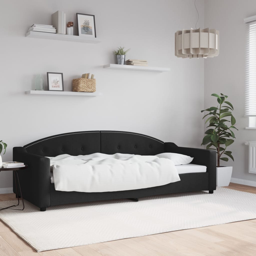 vidaXL Posteľný rám čierny 90x200 cm látka