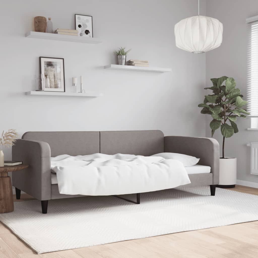 vidaXL Denná posteľ sivohnedá 100x200 cm látka