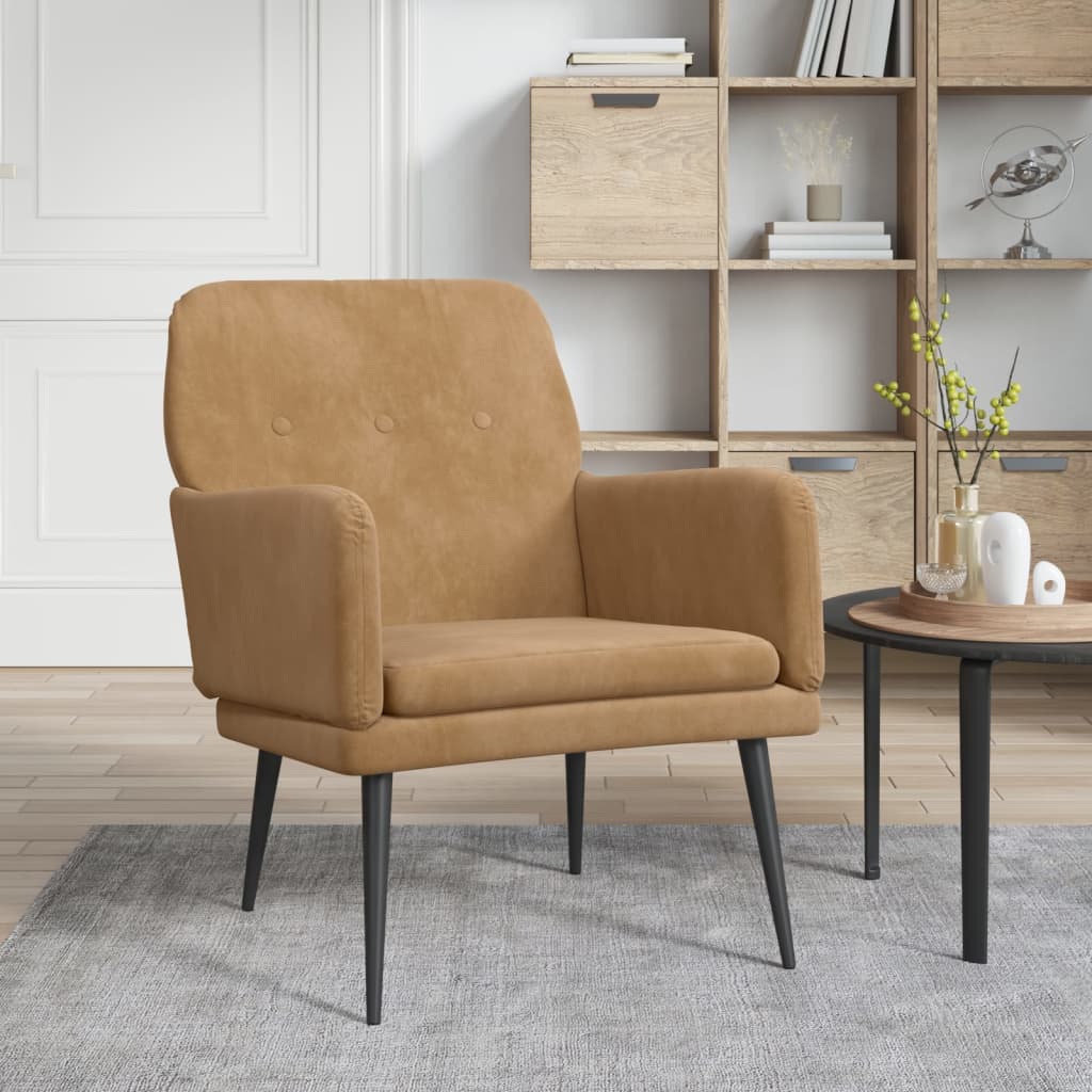 VidaXL Kreslo hnedé 62x79x79 cm zamat