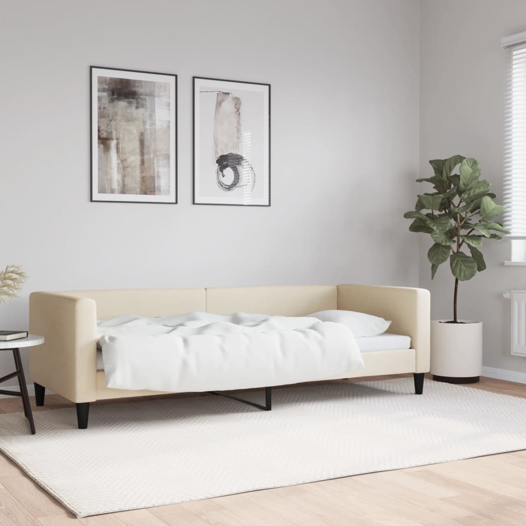 vidaXL Posteľný rám krémový 80x200 cm látka