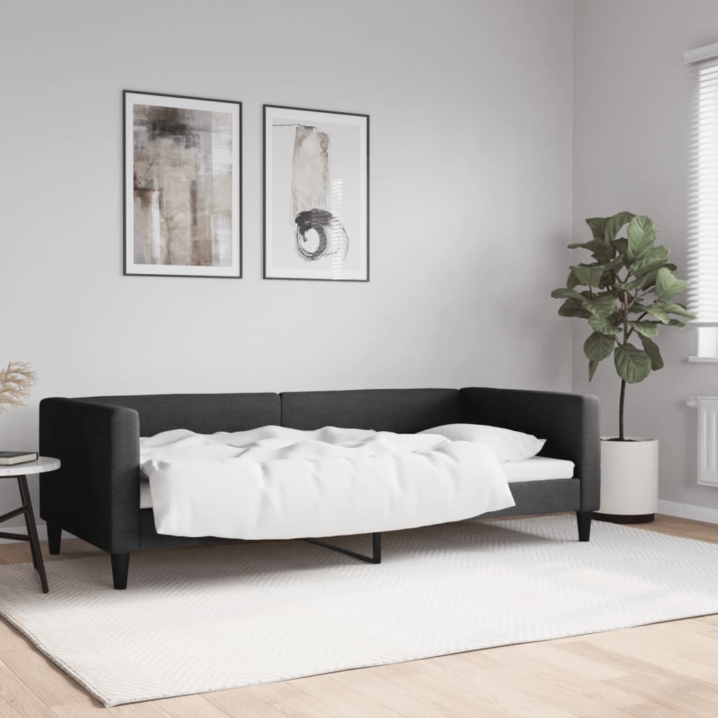 vidaXL Posteľný rám čierny 90x200 cm látka