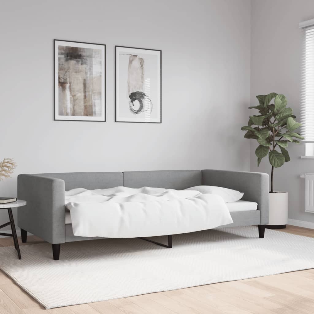 vidaXL Posteľný rám bledosivý 100x200 cm látka