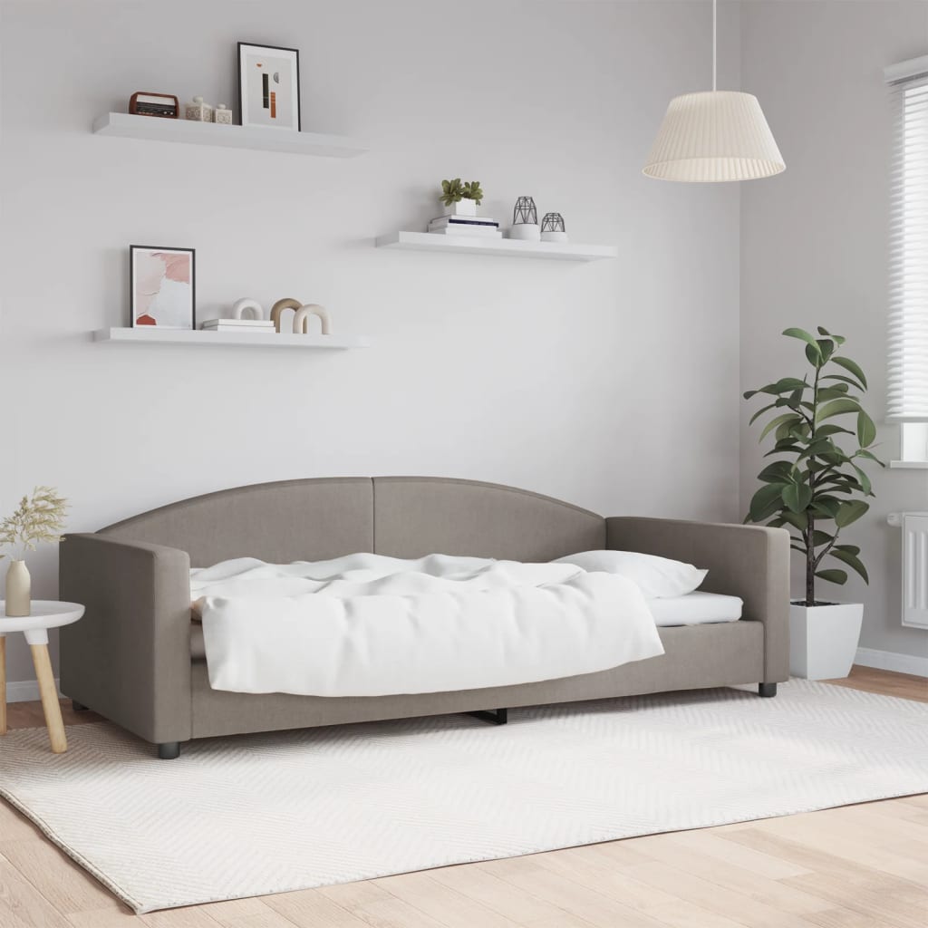 vidaXL Posteľný rám sivohnedý 90x200 cm látka