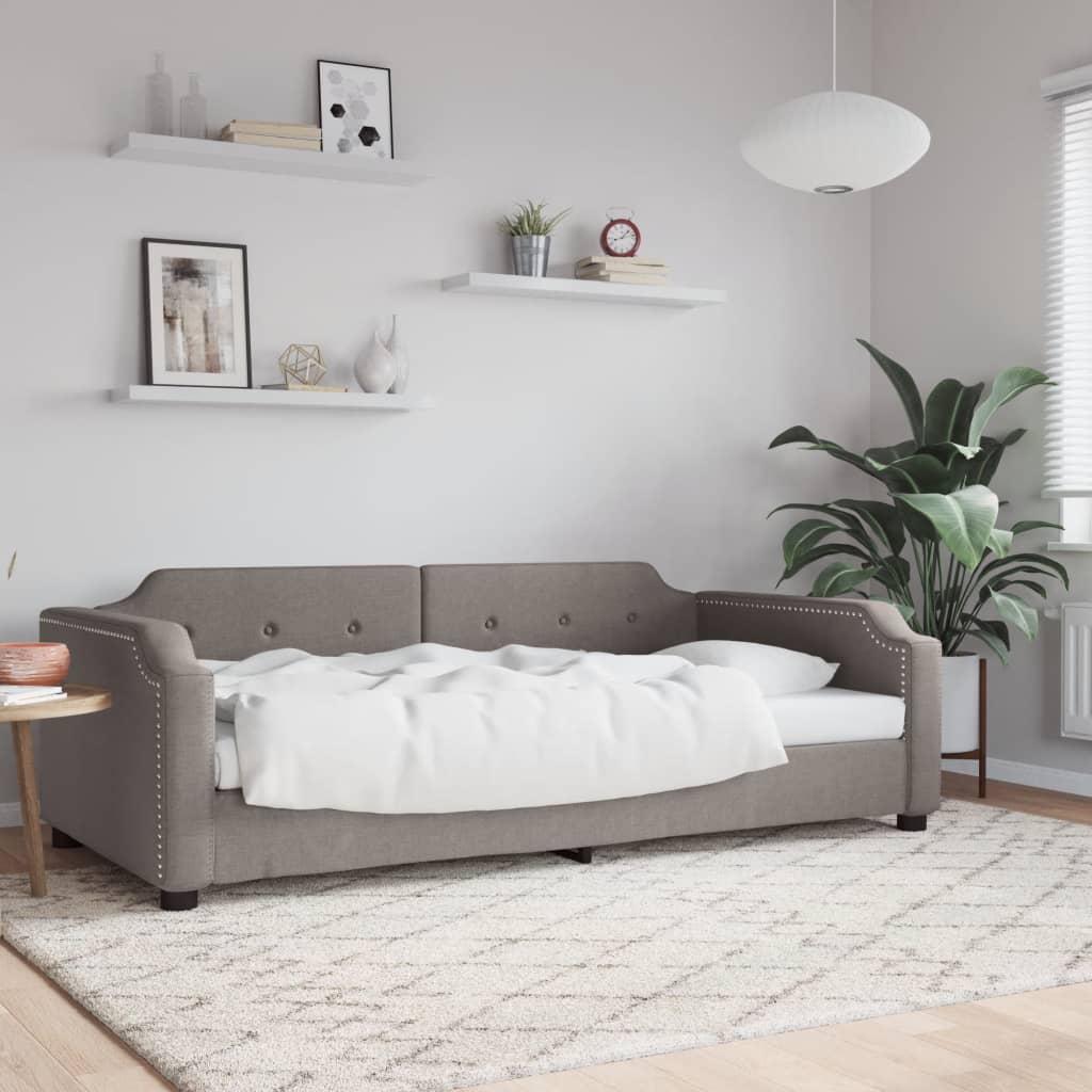 vidaXL Posteľný rám sivohnedý 90x200 cm látka