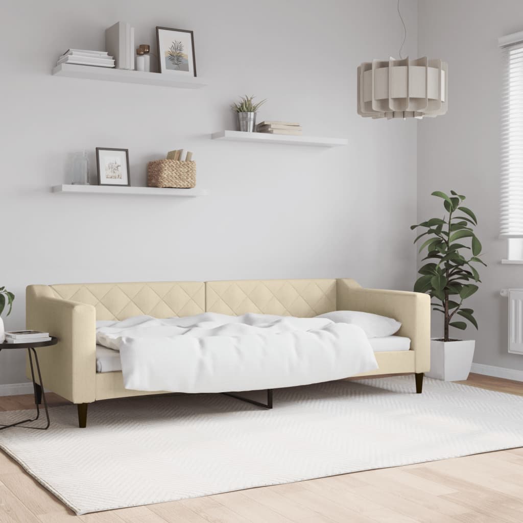 vidaXL Posteľný rám krémový 80x200 cm látka