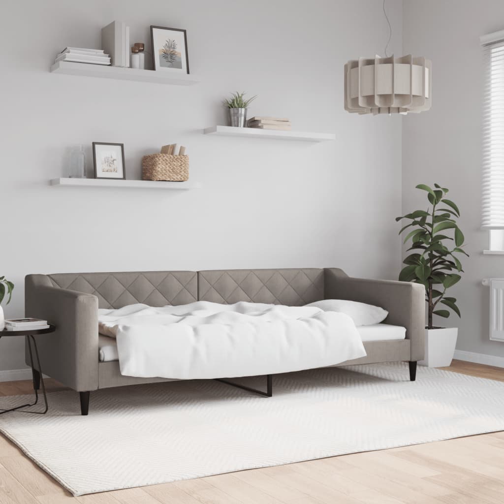 vidaXL Posteľný rám sivohnedý 90x200 cm látka