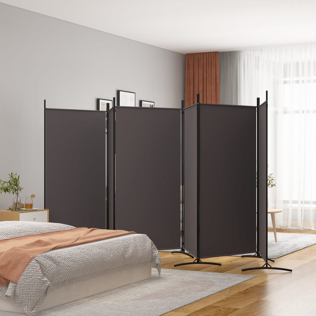 vidaXL 6-panelový paraván hnedý 520x180 cm látkový