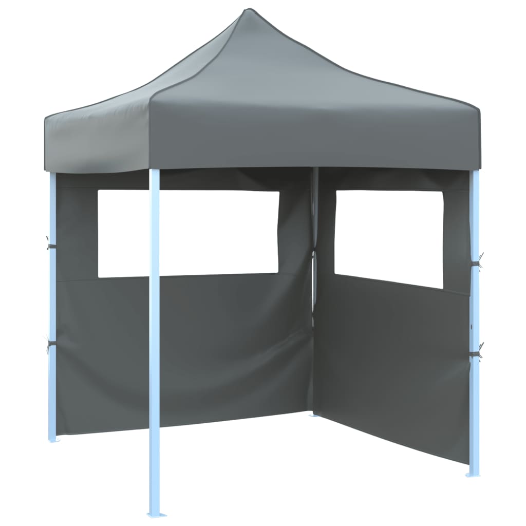 vidaXL Profesionálny skladací párty stan+2 steny 2x2 m, oceľ, antracit