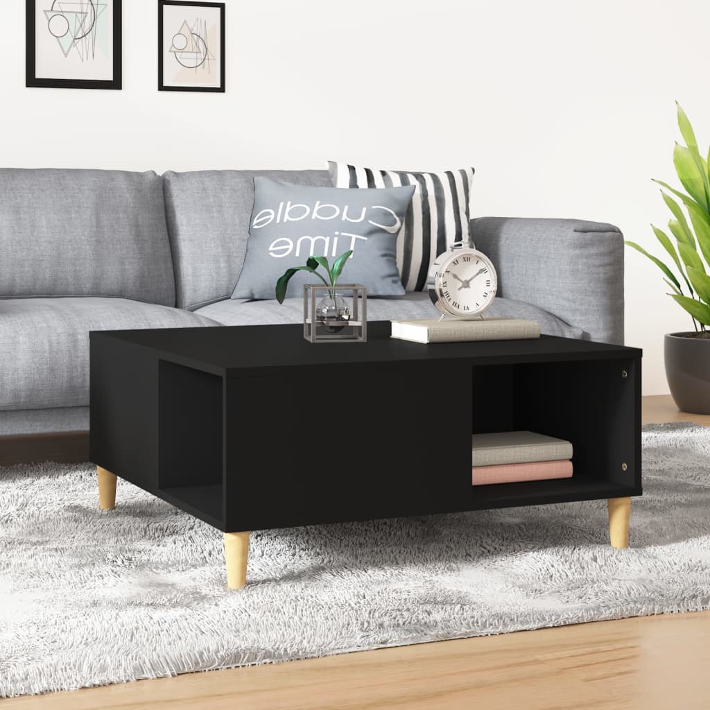vidaXL Konferenčný stolík čierny 80x80x36,5 cm spracované drevo
