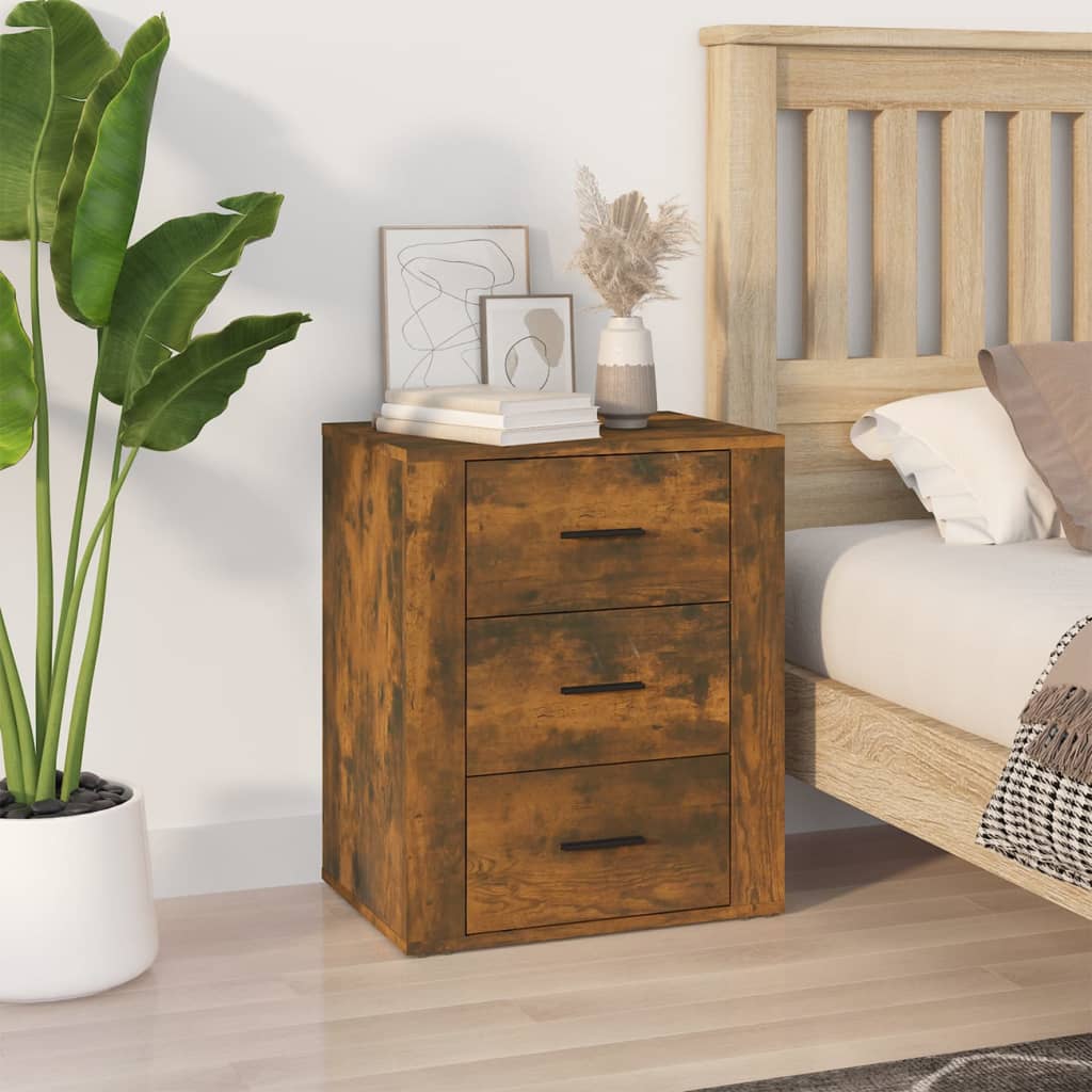 vidaXL Nočný stolík dymový dub 50x36x60 cm spracované drevo