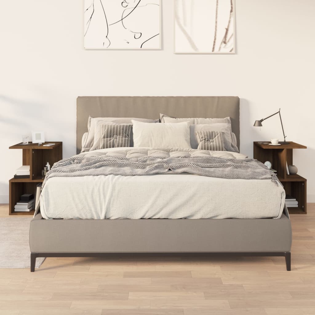 vidaXL Nočné stolíky 2 ks hnedý dub 35x35x55 cm spracované drevo