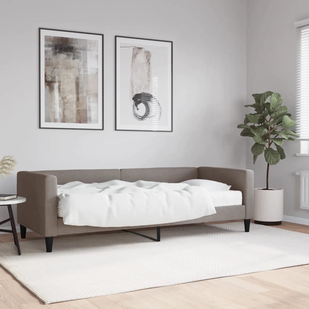 vidaXL Denná posteľ s matracom sivohnedá 80x200 cm látka