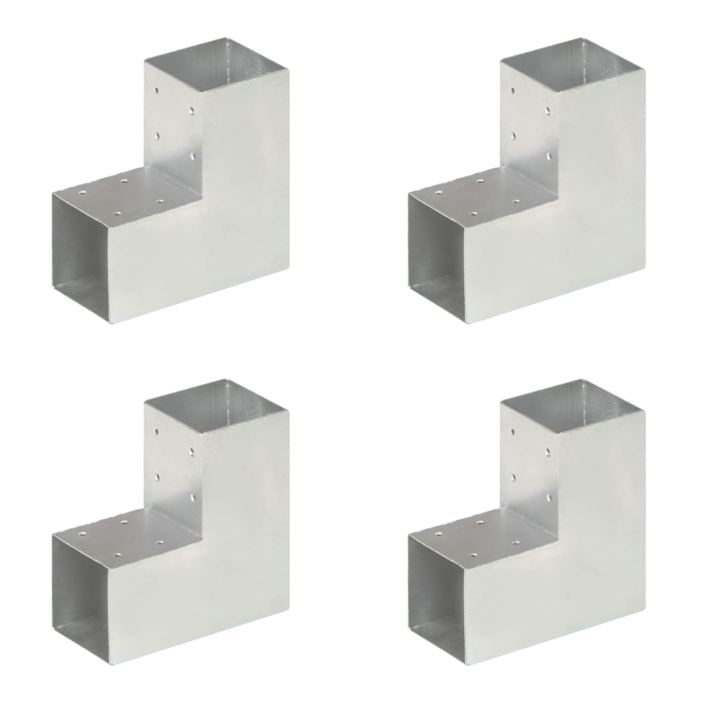 vidaXL Trámové spojky 4 ks v tvare L 91x91 mm pozinkovaný kov