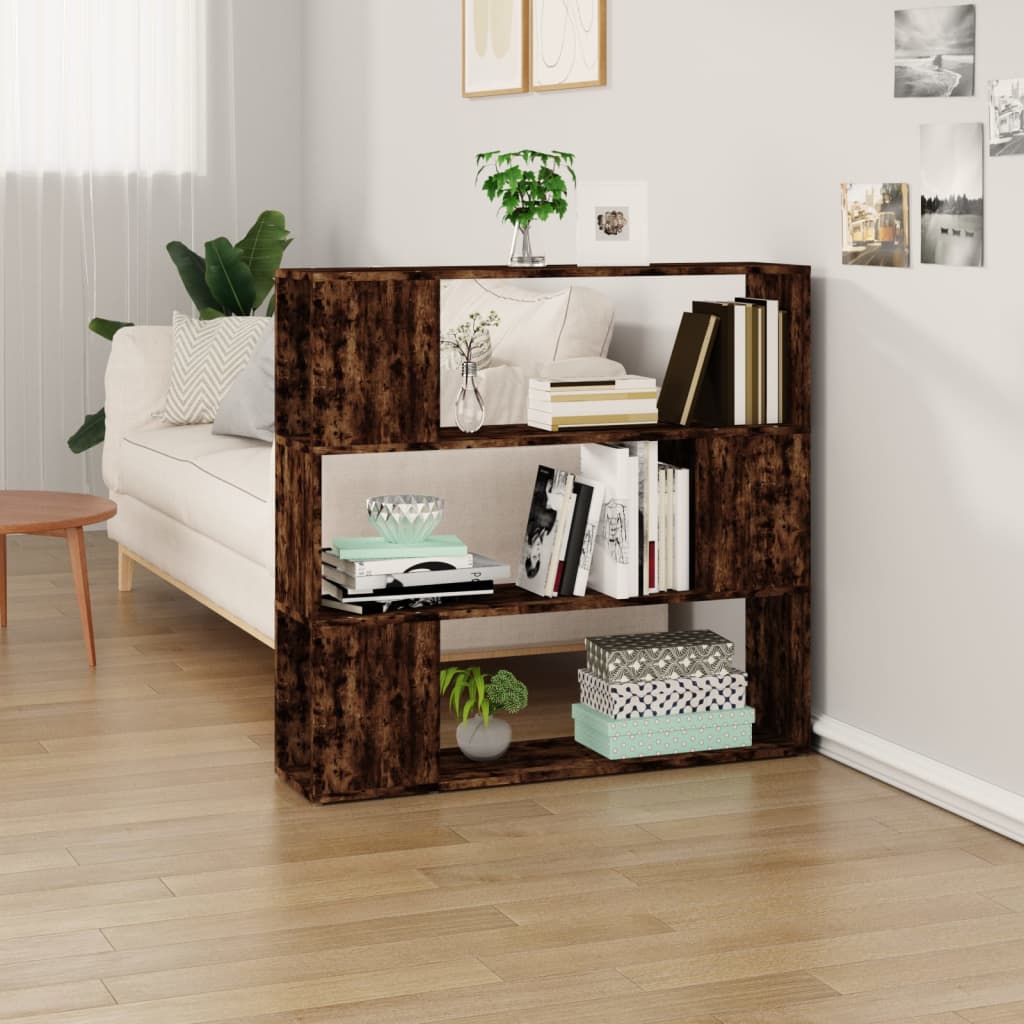 vidaXL Knižnica/deliaca stena dymový dub 100x24x94 cm