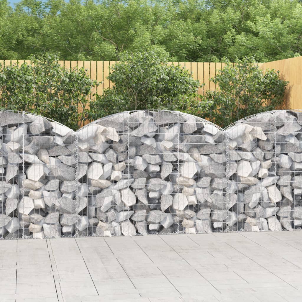 vidaXL Oblúkový gabionový kôš 150x30x100/120 cm pozinkované železo