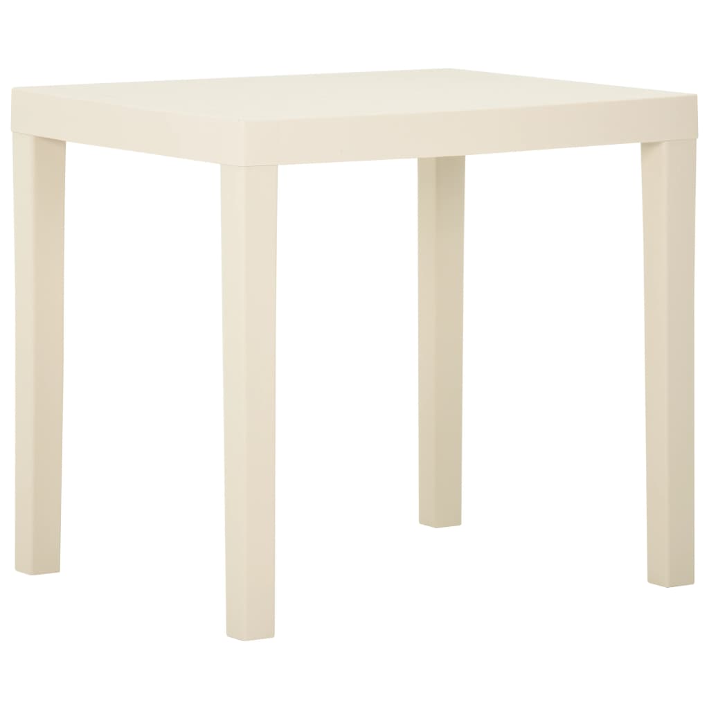 vidaXL Záhradný stôl biely 79x65x72 cm plast