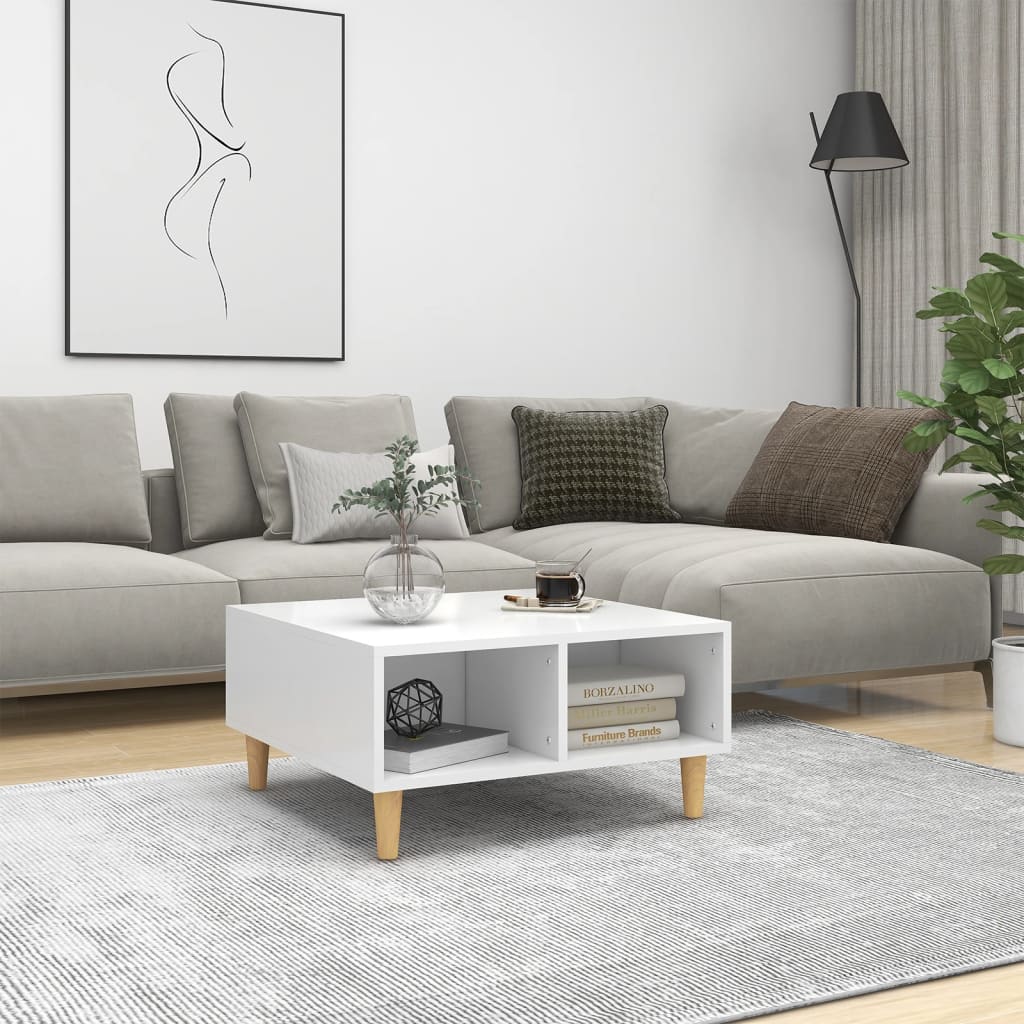 vidaXL Konferenčný stolík, biely 60x60x30 cm, kompozitné drevo