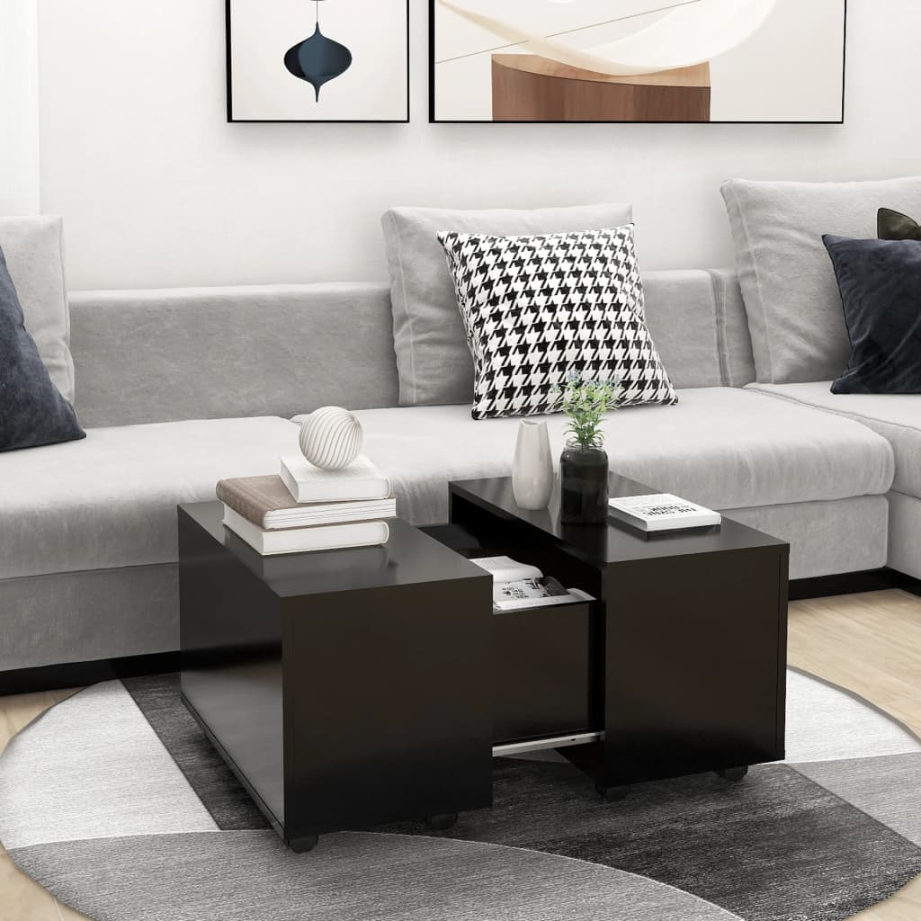 vidaXL Konferenčný stolík, čierny 60x60x38 cm, kompozitné drevo