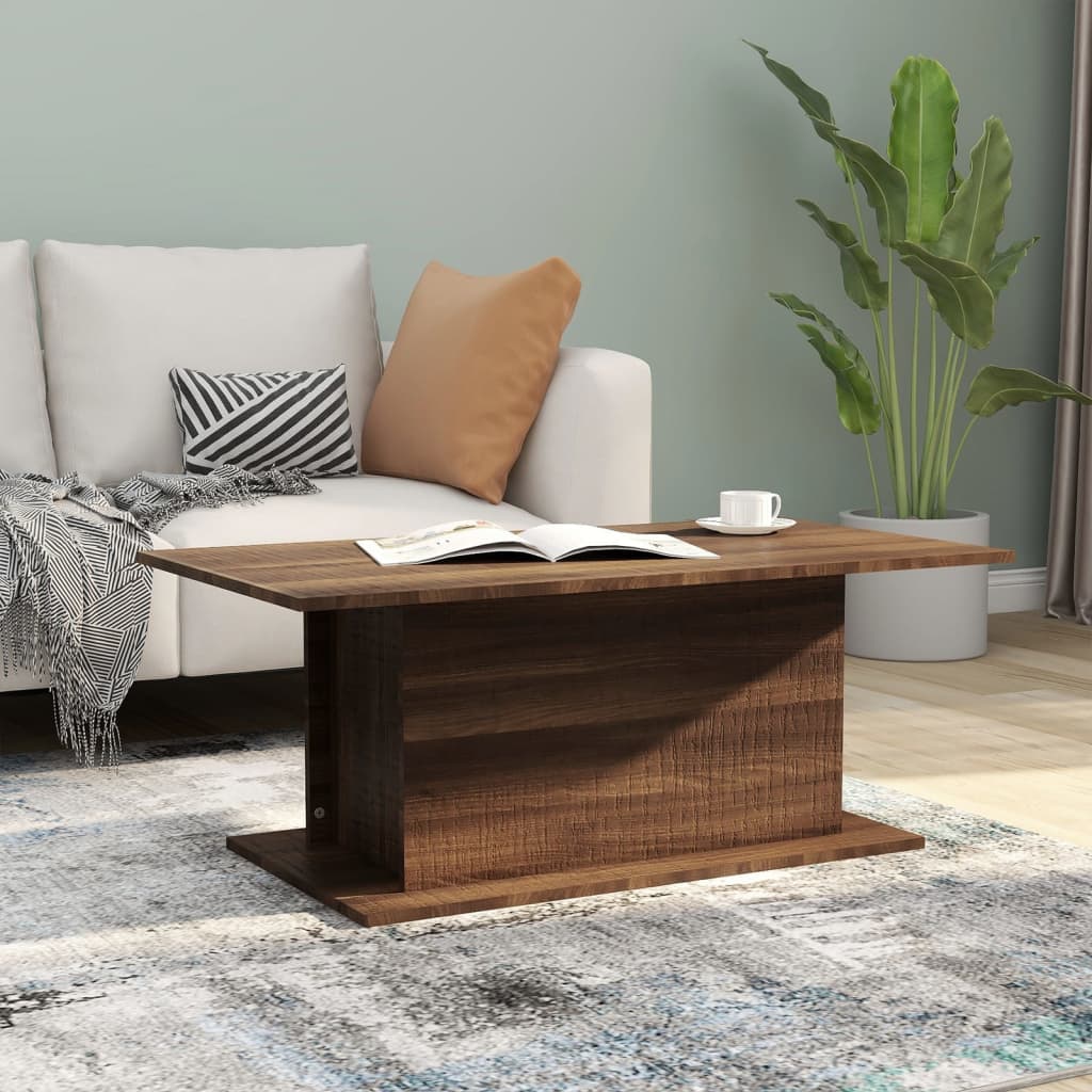 vidaXL Konferenčný stolík, hnedý dub 102x55,5x40 cm, kompozitné drevo