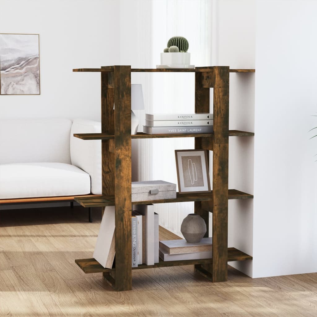 vidaXL Knižnica/deliaca stena tmavý dub 100x30x123,5 cm