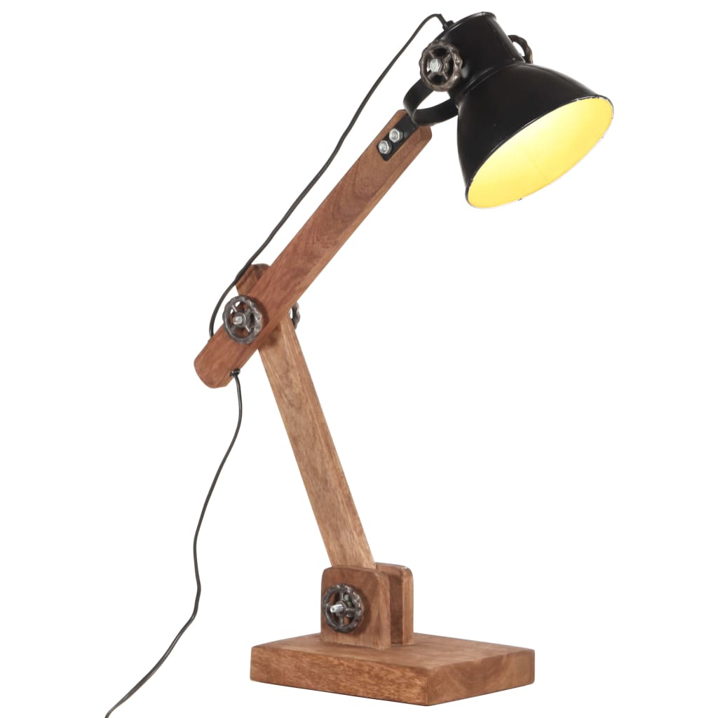 vidaXL Industriálna stolová lampa, čierna, okrúhla 58x18x90 cm E27