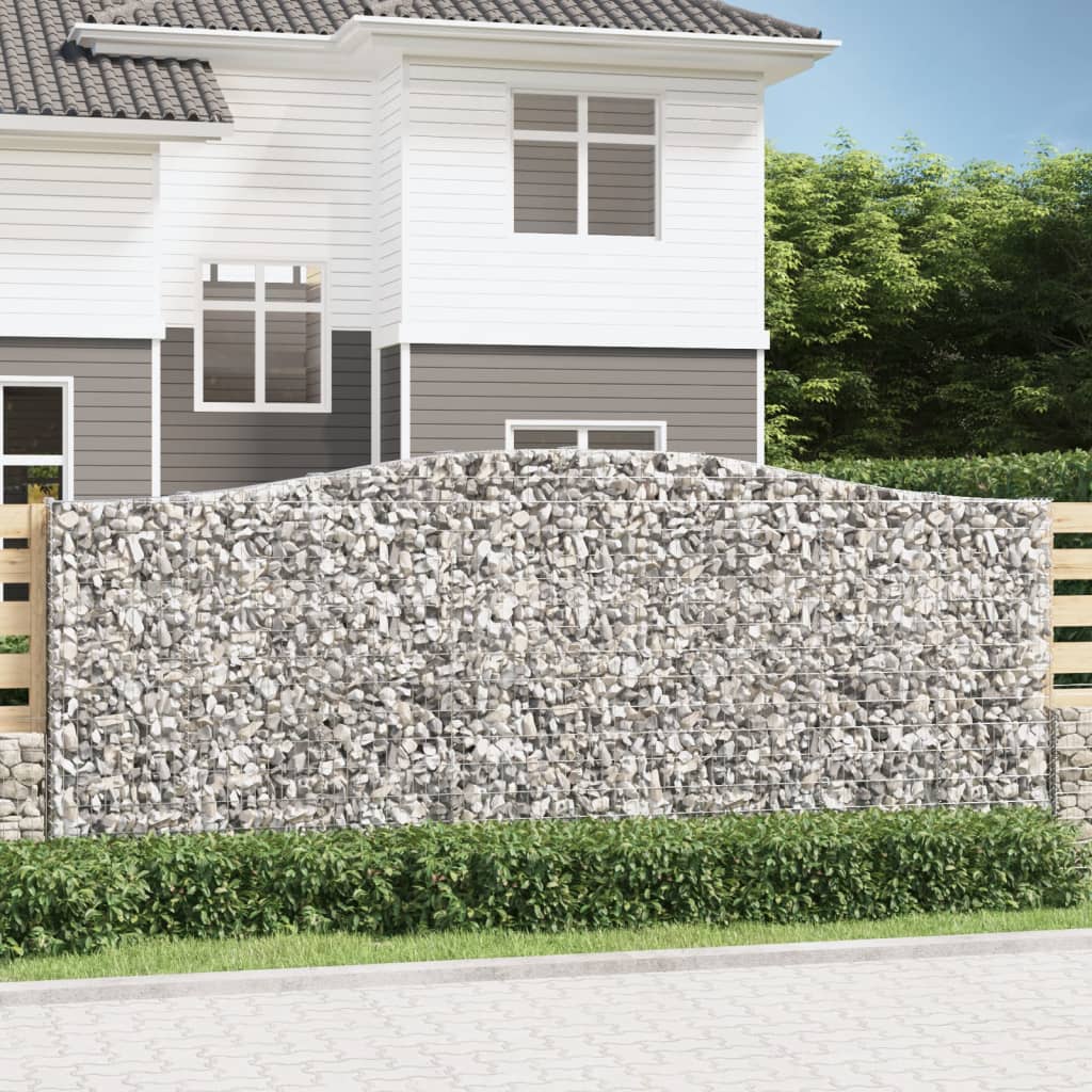 vidaXL Oblúkové gabiónové koše 2ks 400x30x160/180cm pozinkované železo
