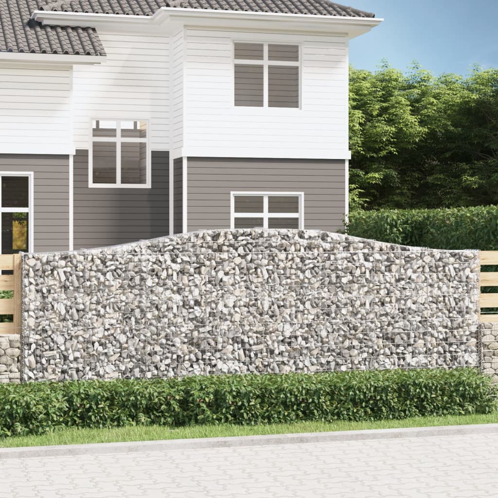 vidaXL Oblúkové gabionové koše 15 ks 400x30x140/160 cm pozink. železo
