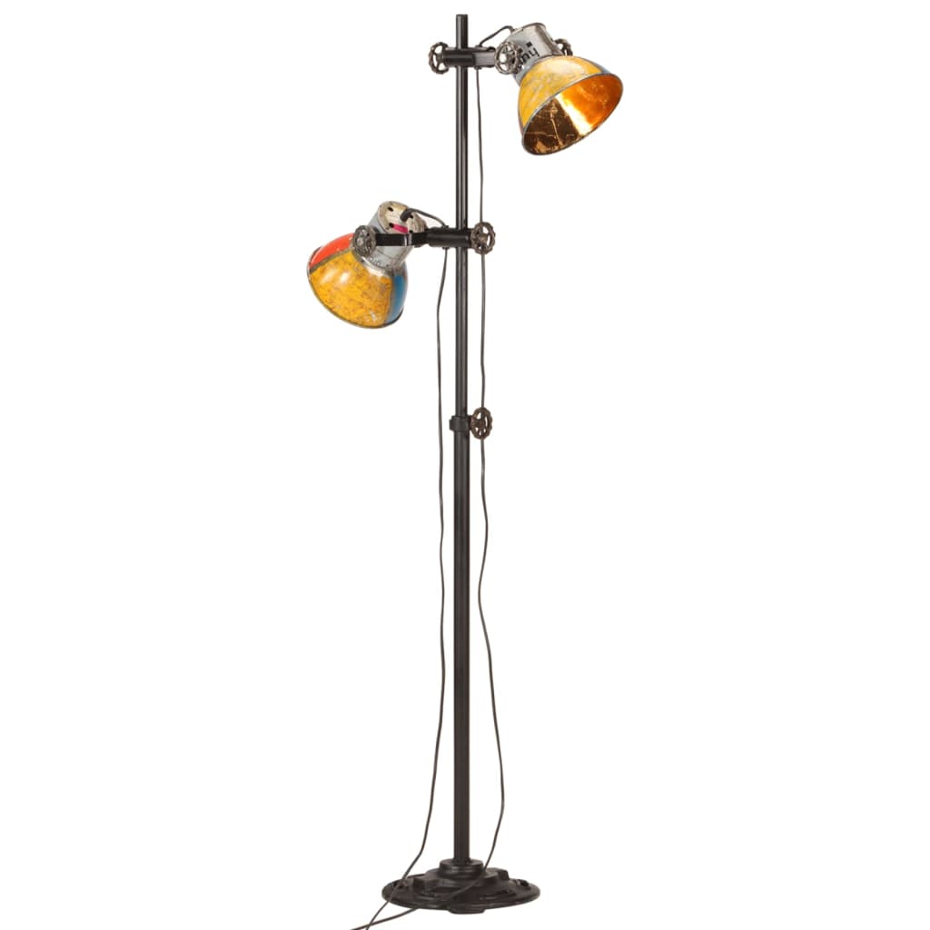 vidaXL Podlahová lampa s 2 tienidlami viacfarebná E27