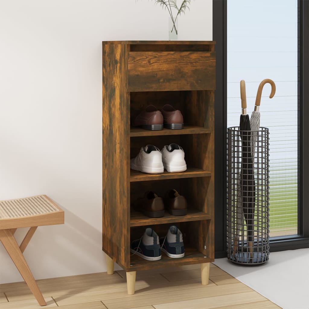 vidaXL Botník dymový dub 40x36x105 cm spracované drevo
