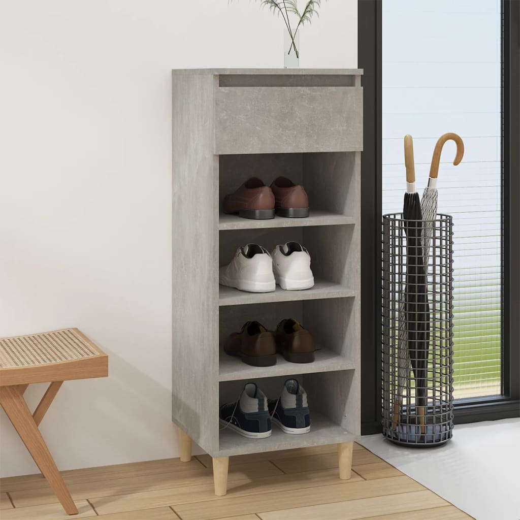 vidaXL Botník betónovo sivý 40x36x105 cm spracované drevo