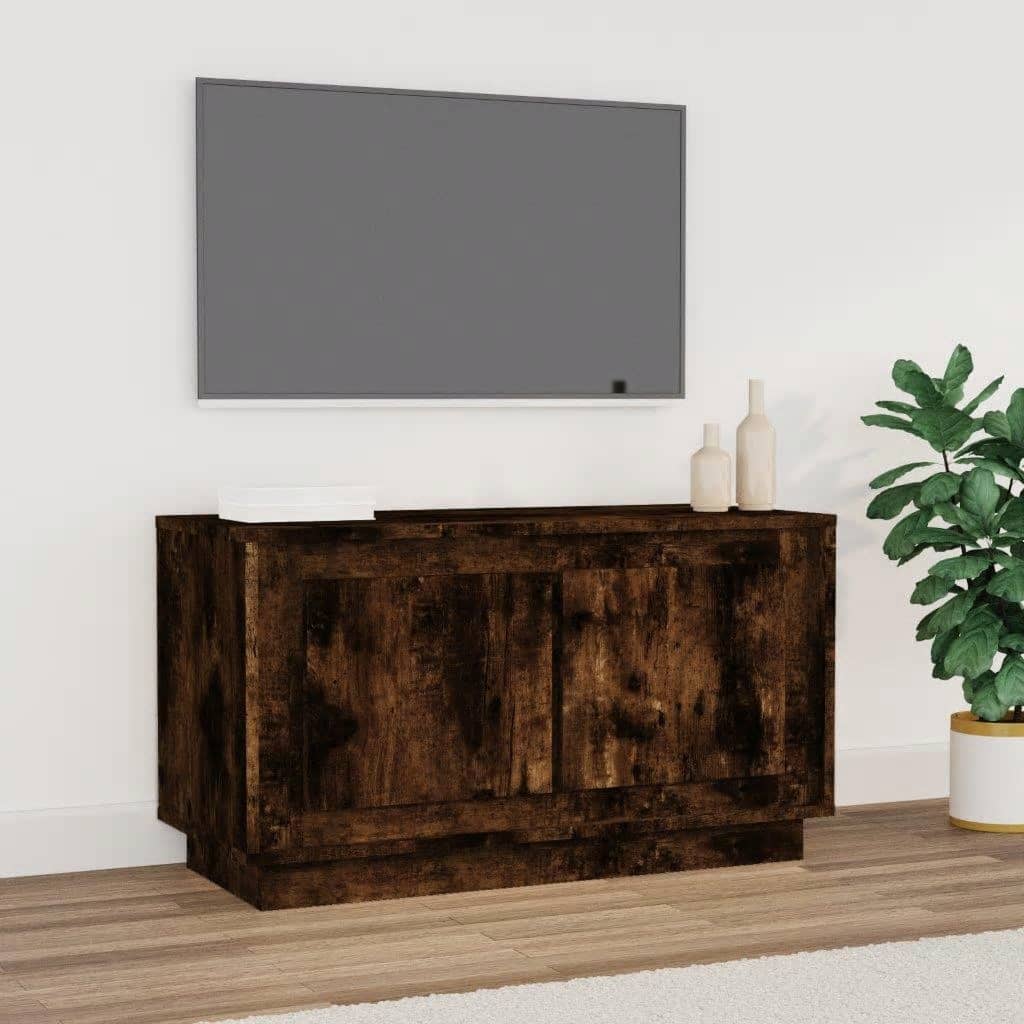 vidaXL TV skrinka dymový dub 80x35x45 cm spracované drevo