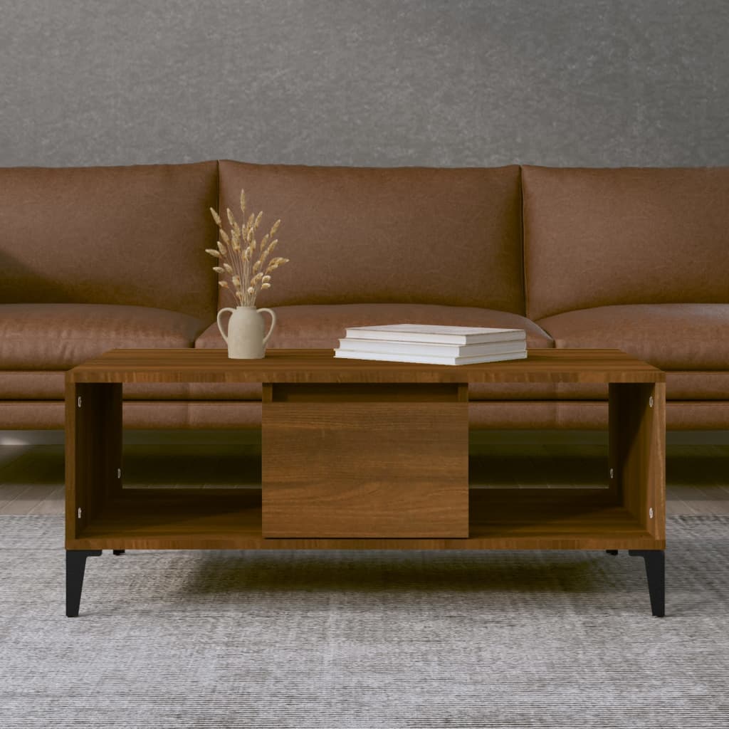 vidaXL Konferenčný stolík hnedý dub 90x50x36,5 cm spracované drevo