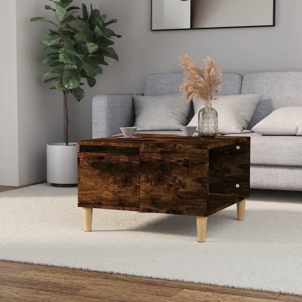 vidaXL Konferenčný stolík dymový dub 55x55x36,5 cm spracované drevo