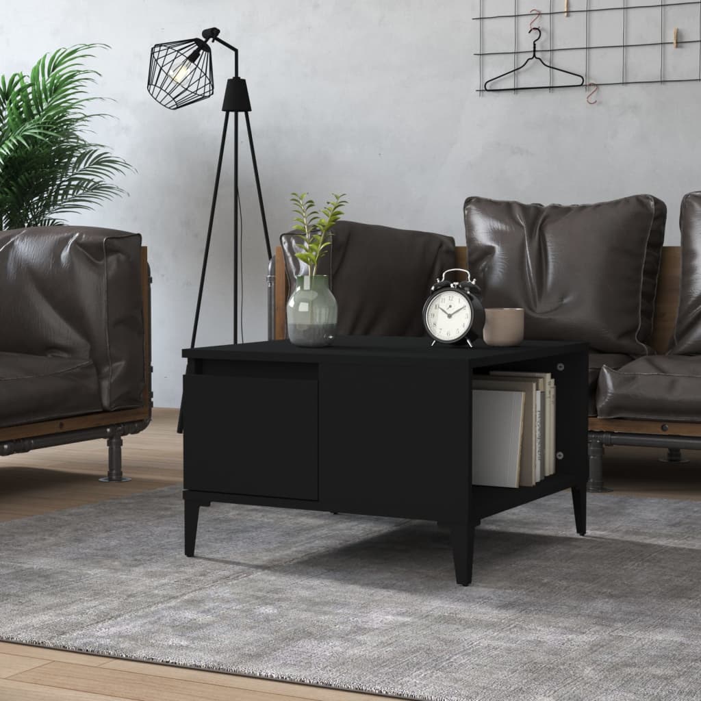 vidaXL Konferenčný stolík čierny 55x55x36,5 cm spracované drevo