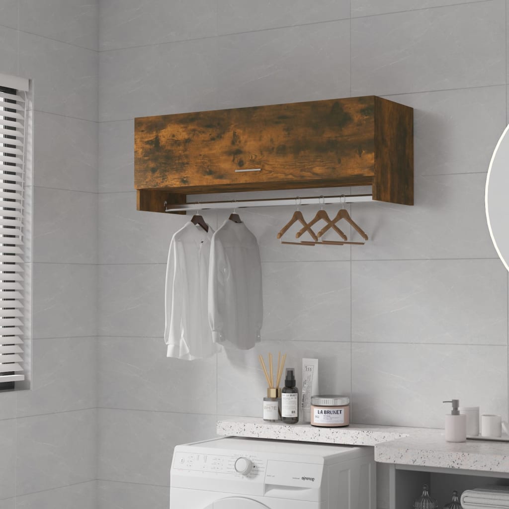 vidaXL Šatník dymový dub 100x32,5x35 cm spracované drevo
