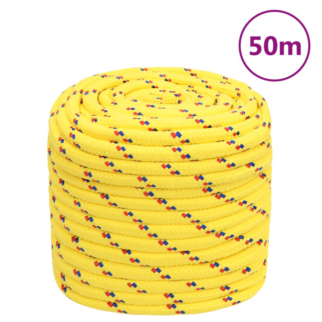 vidaXL Lodné lano žlté 18 mm 50 m polypropylén