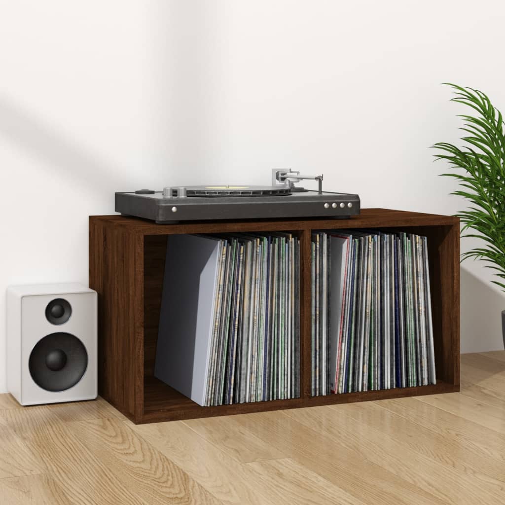 vidaXL Úložný box na vinyly, hnedý dub 71x34x36 cm, kompozitné drevo