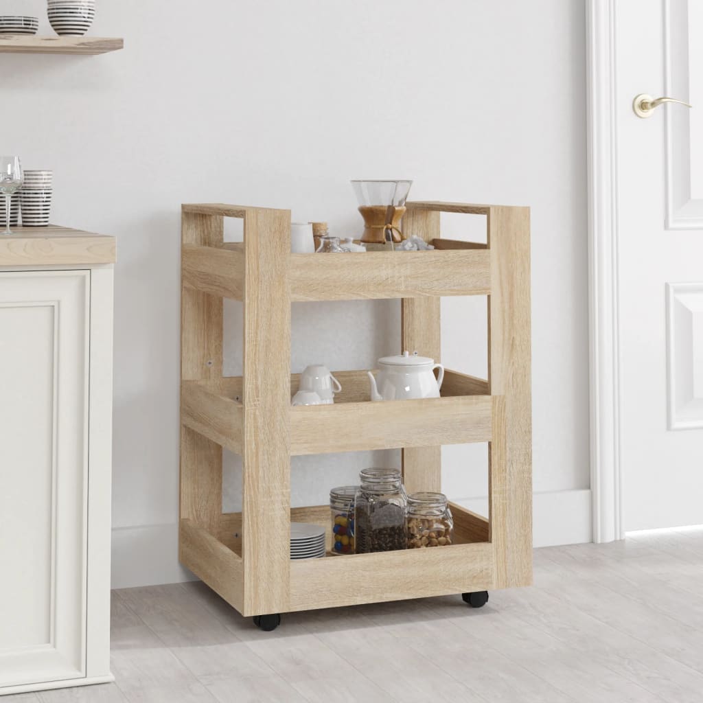 vidaXL Kuchynský vozík dub sonoma 60x45x80 cm spracované drevo