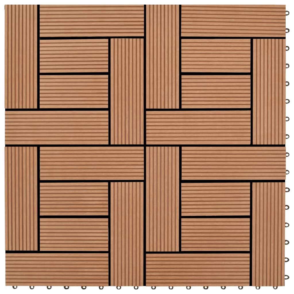 vidaXL Podlahové dlaždice 22 ks, 30x30 cm, 2 m2, WPC, hnedé