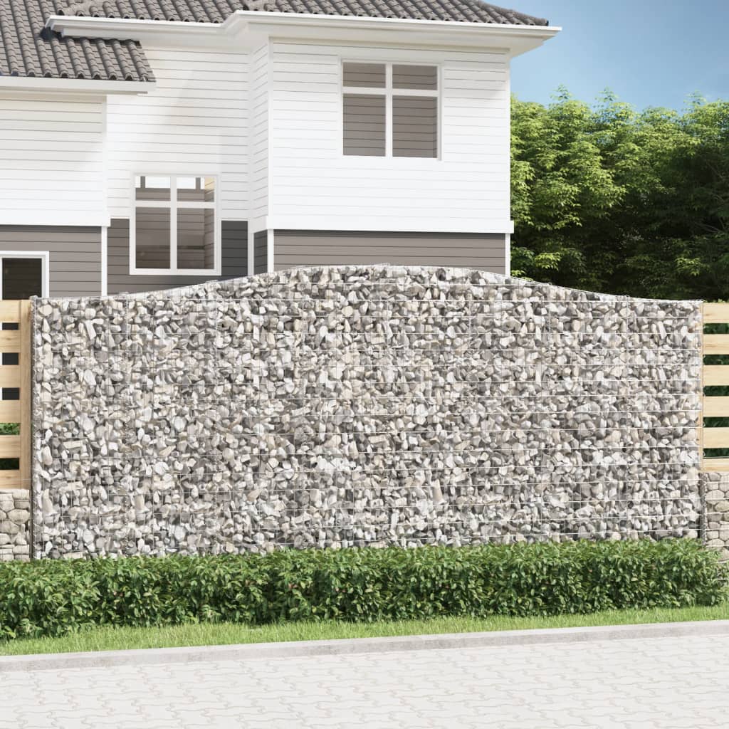 vidaXL Oblúkové gabiónové koše 2ks 400x30x180/200cm pozinkované železo